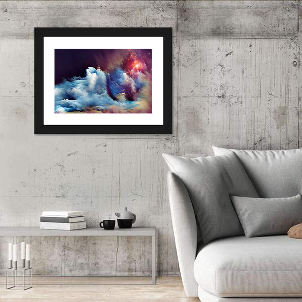 Energy of Dream Nebula Wall Art in a room, landscape
