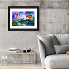 Vibrant Hot Air Balloons Over Lake Wall Art