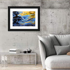 Flowing Stream with Golden Reflections Wall Art