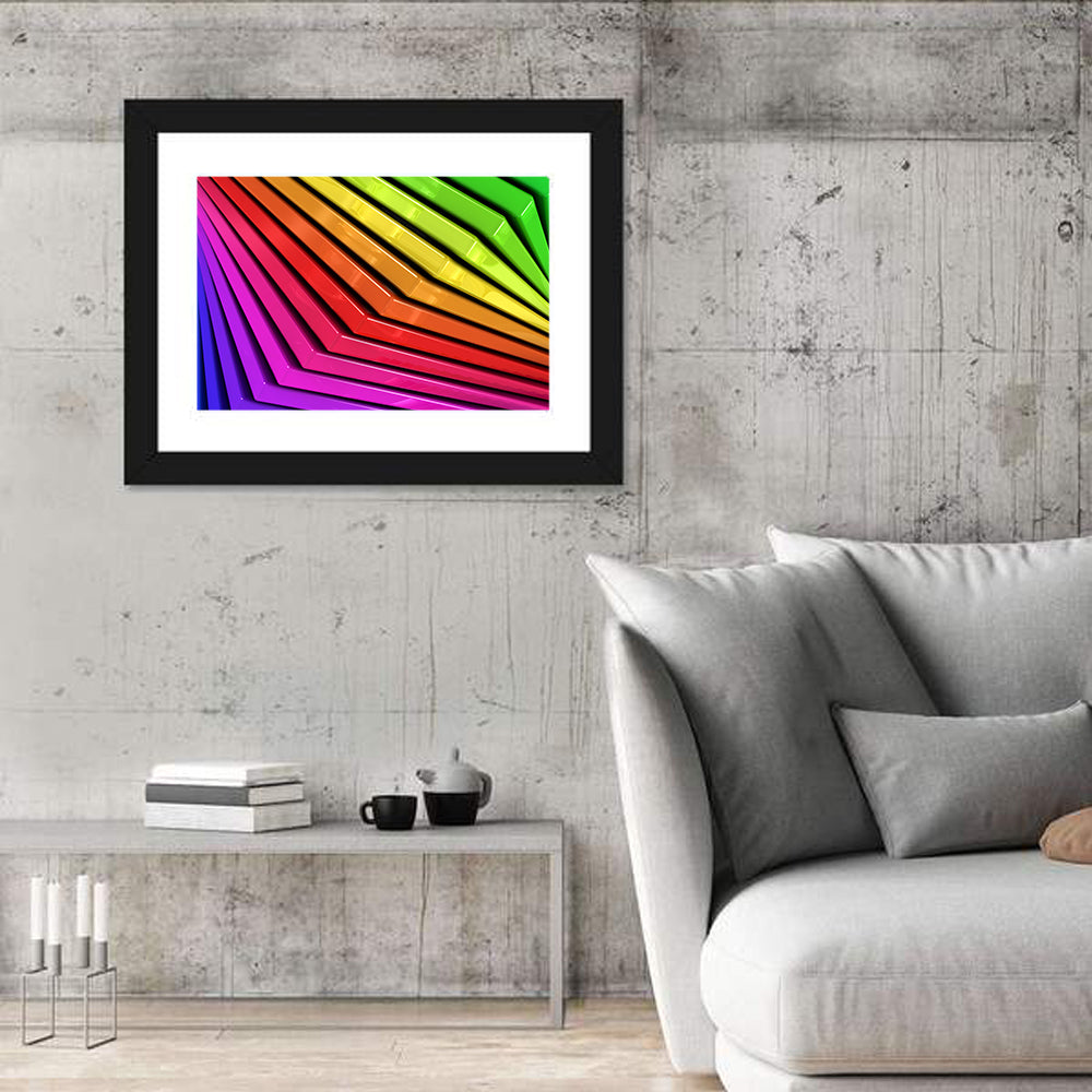 V-shape Rainbow Abstract Wall Art