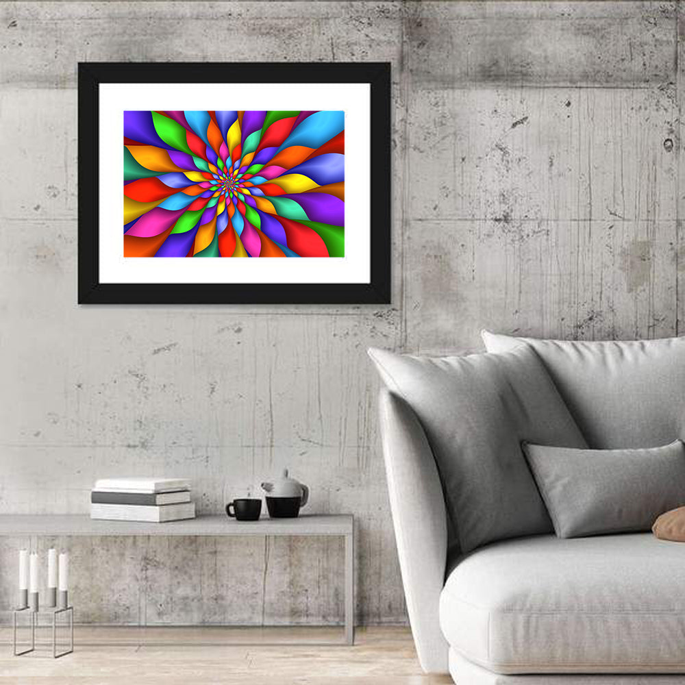 Spiral Rainbow Petals Wall Art