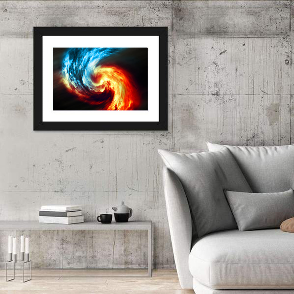 Smoky Spiral Vortex Wall Art in a room, landscape