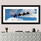 Blue and Gold Fighter Jets Wall Art