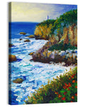 Cliffside Lighthouse Illustration Wall Art