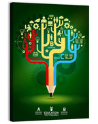 Pencil Tree Infographic Illustration Wall Art