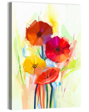 Gerbera Flowers Oil Painting Wall Art