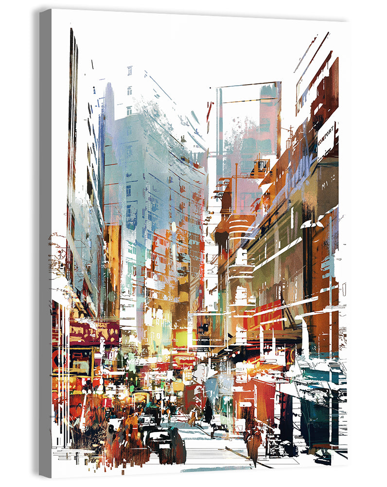 Upward Cityscape Abstract Wall Art, canvas print, portrait