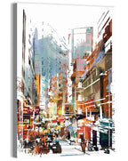 Upward Cityscape Abstract Wall Art