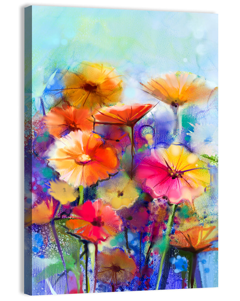 Vibrant Impressionist Flower Field Wall Art