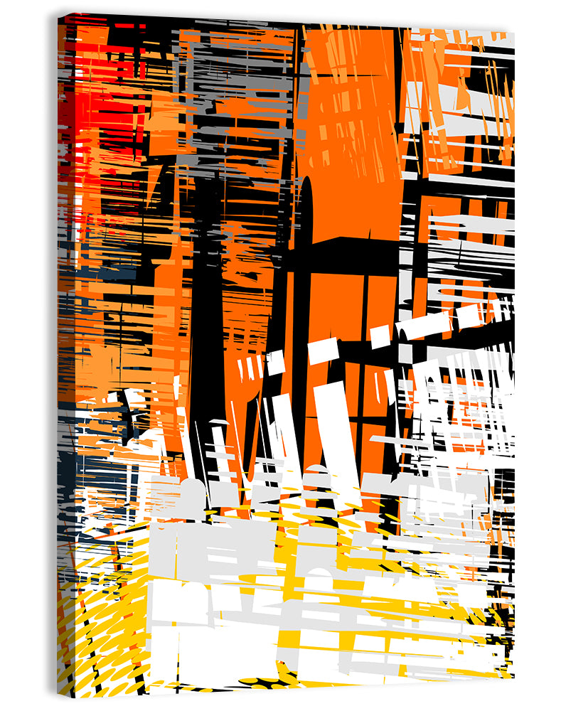 Urban Geometric Grunge Abstract Wall Art