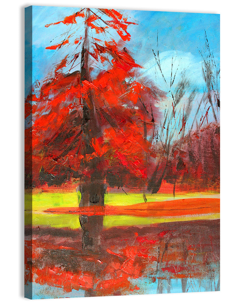Autumn Reflection Tree Wall Art