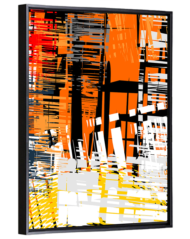 Urban Geometric Grunge Abstract Wall Art