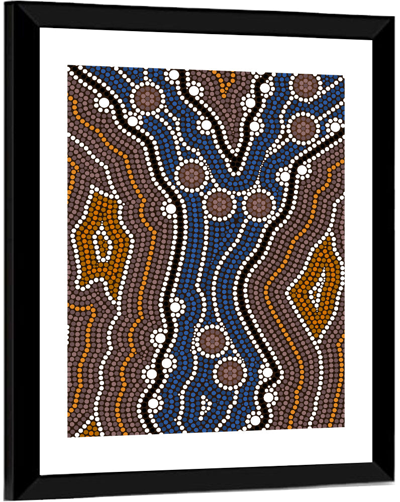 Symmetrical Aboriginal Dot Painting Wall Art