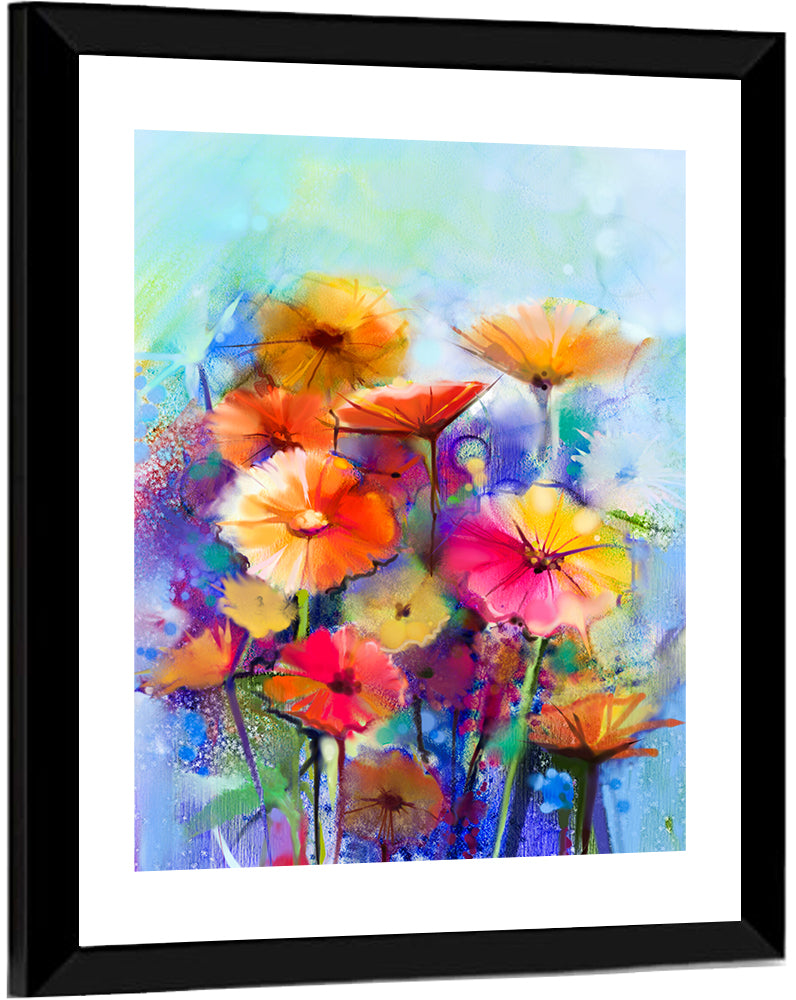 Vibrant Impressionist Flower Field Wall Art
