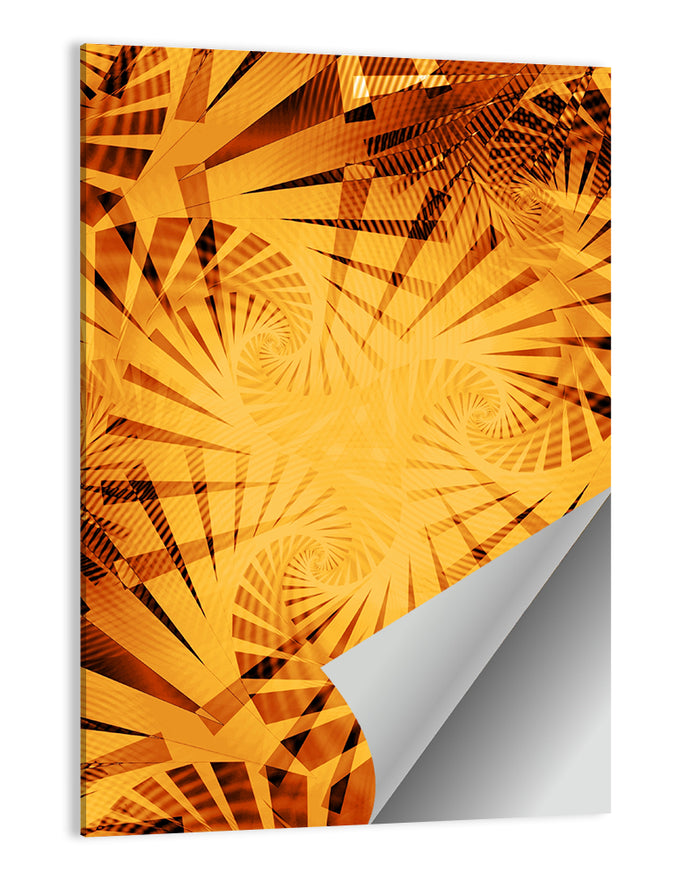 Golden Tiger Stripe Vortex Wall Art as a poster print