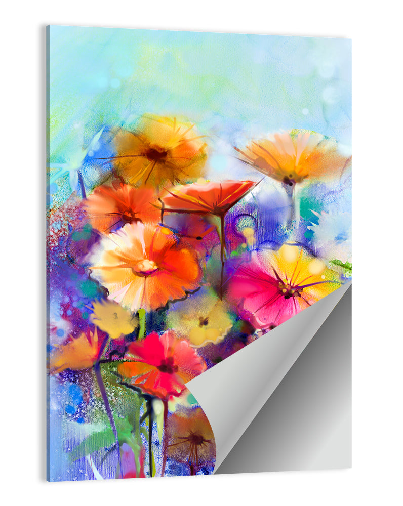 Vibrant Impressionist Flower Field Wall Art