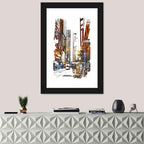 Urban Street with Double-decker Bus Wall Art