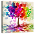 Rainbow Butterfly Tree Wall Art