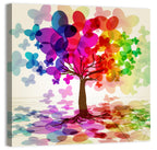 Rainbow Butterfly Tree Wall Art