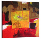 Geometric Abstract in Red and Yellow Wall Art