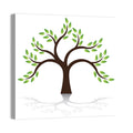 Green Tree with Reflection Illustration Wall Art