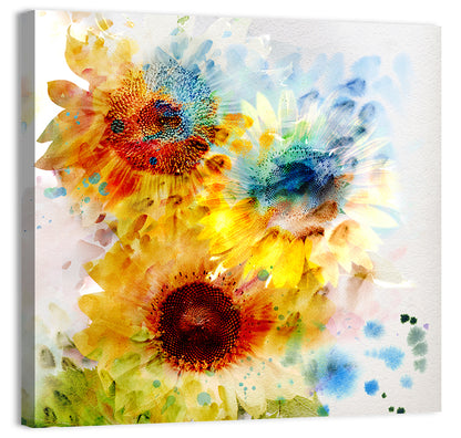 Watercolor Sunflower Wall Art