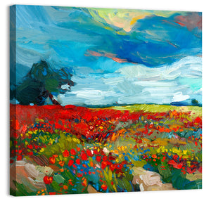 Flowers Field Painting Wall Art