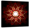 Ornamental Ruby Mandala Wall Art
