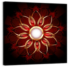 Ornamental Ruby Mandala Wall Art