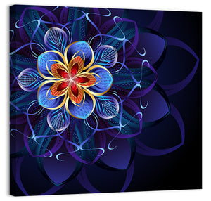 Blue Flower Abstract Wall Art