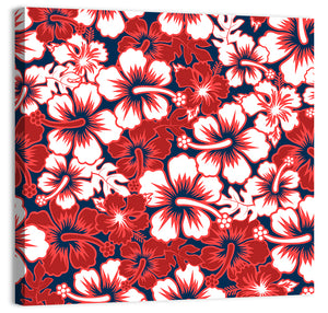 Surf Floral Hibiscus Pattern Wall Art