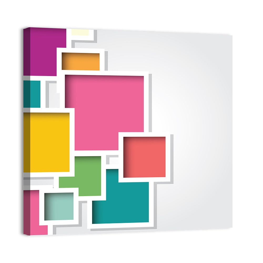 3d Layered Square Composition Wall Art, canvas print, square