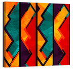 Four Panel African Geometric Pattern Wall Art