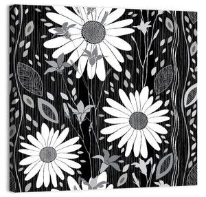 Monochrome Flowers Abstract Wall Art