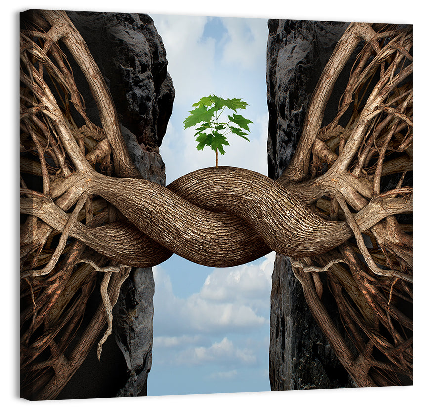 Braided Roots with Sapling Wall Art