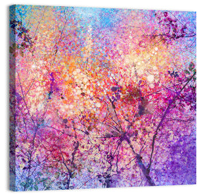 Cherry Blossom Flower Illustration Wall Art