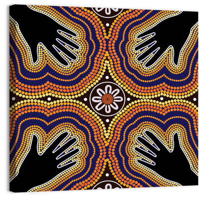 Dotted Hands Painting Wall Art