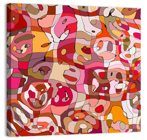 Colorful Crowded Abstract Wall Art