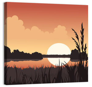 Summer Lake Sunset Wall Art