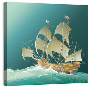 Galleon Mayflower In Sea Wall Art