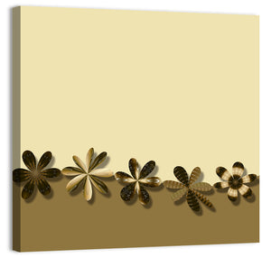 Brown Flowers Wallpaper Wall Art