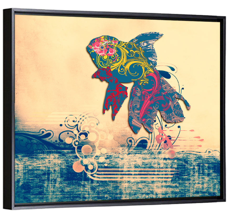 Ornamental Goldfish Illustration Wall Art
