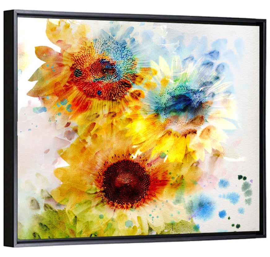 Watercolor Sunflower Wall Art