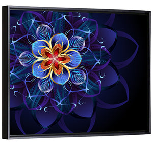 Blue Flower Abstract Wall Art