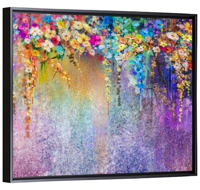 Ethereal Hanging Floral Abstract Wall Art as a framed canvas