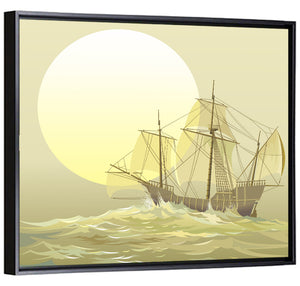 Ocean Ship Illustration Wall Art