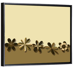 Brown Flowers Wallpaper Wall Art