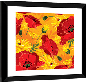 Poppies & Daisies Illustration Wall Art