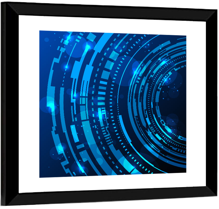 Concentric Technology Rings Wall Art