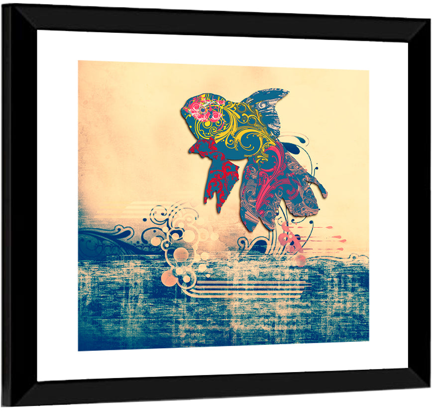 Grunge Fish Texture Wall Art